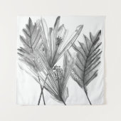 Silhouette der Blume - Grau Wandteppich (Vorderseite)