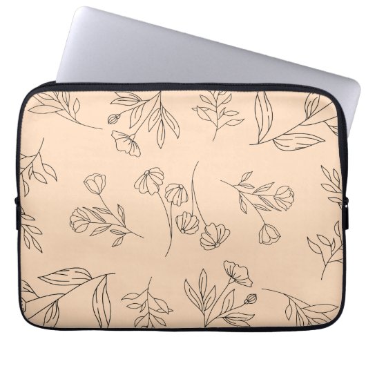 Silhouette der Blume Laptopschutzhülle (Vorderseite)