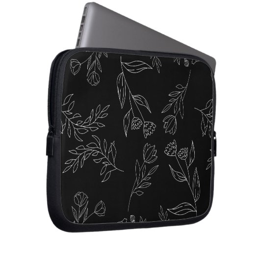 Silhouette der Blume Laptopschutzhülle (Vorne Rechts)