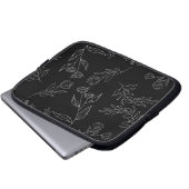 Silhouette der Blume Laptopschutzhülle (Vorne Knopf)