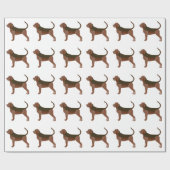 Silhouette der Bluthound-Grundzucht Geschenkpapier (Flach)
