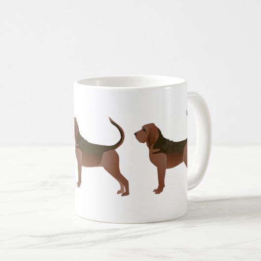 Silhouette der Bluthound-Grundzucht Kaffeetasse (VorderseiteRechts)