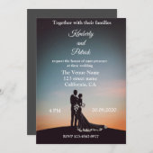 Silhouette der Brauthochzeit Einladung (Vorne/Hinten)