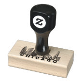 Silhouette der Chicago-Skyline  Gummistempel (Stempel)