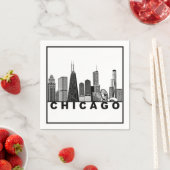 Silhouette der Chicago-Skyline Serviette (Beispiel)