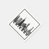 Silhouette der Chicago-Skyline Serviette (Ecke)