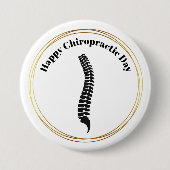 Silhouette der Chiropracie Day Spine Button (Vorderseite)