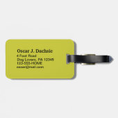 Silhouette der Dackel auf grün (farbanpassbar) Gepäckanhänger (Rückseite horizontal)