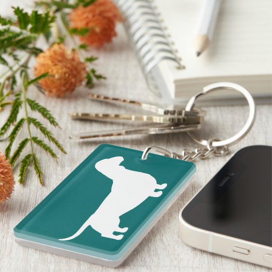 Silhouette der Dackel Schlüsselanhänger (Vorderseite rechts)