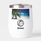 Silhouette der Dolphin Monogram Name Tag Foto (Vorderseite)
