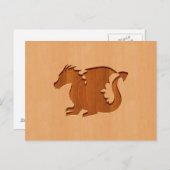 Silhouette der Drachen auf Holzeffekt Postkarte (Vorne/Hinten)