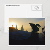Silhouette der Drachenbrücke Postkarte (Vorne/Hinten)