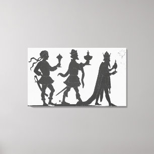 Silhouette der drei Könige Leinwanddruck
