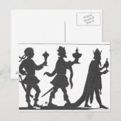 Silhouette der drei Könige Postkarte (Vorne/Hinten)