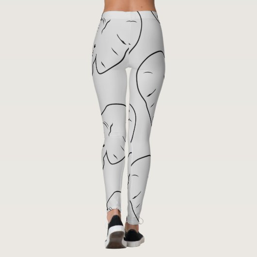 Silhouette der Elefanten Leggings (Rückseite)