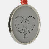 Silhouette der Elefanten Ornament Aus Metall (Rechts)