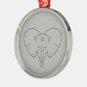 Silhouette der Elefanten Ornament Aus Metall (Links)
