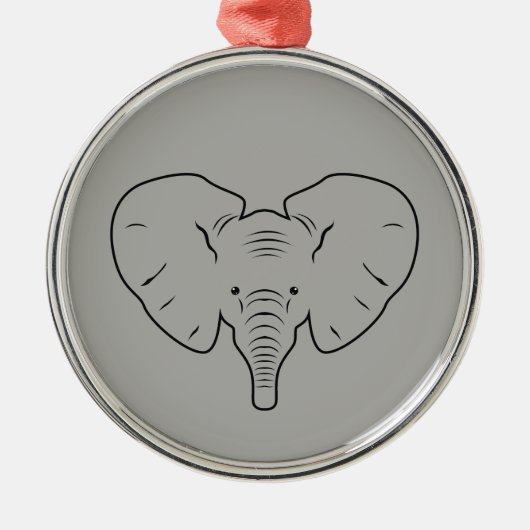 Silhouette der Elefanten Ornament Aus Metall (Vorne)
