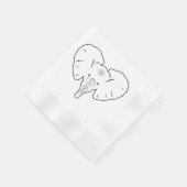 Silhouette der Elefanten Serviette (Ecke)