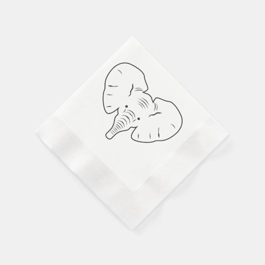 Silhouette der Elefanten Serviette (Ecke)