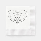 Silhouette der Elefanten Serviette (Vorderseite)