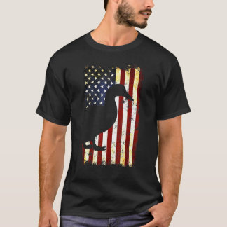 Silhouette der Enten Amerikanische Flagge 4. Juli T-Shirt