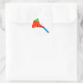 Silhouette der Eritrea-Länderflagge Runder Aufkleber (Tasche)