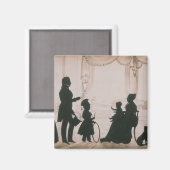 Silhouette der Familie Camsie Magnet (Vorderseite/Rückseite)