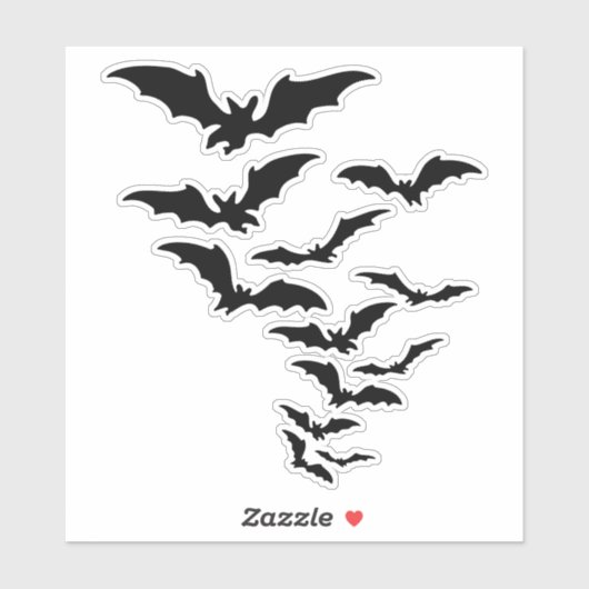 Silhouette der Fledermauskolonie Aufkleber (Blatt)