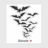 Silhouette der Fledermauskolonie Aufkleber (Blatt)