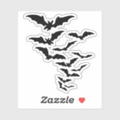 Silhouette der Fledermauskolonie Aufkleber (Blatt)