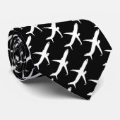 Silhouette der Flugzeugbesatzung mit schwarzem Dek Krawatte (Gerollt)