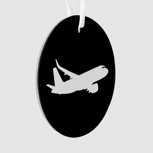 Silhouette der Flugzeugjet-Liner mit schwarzer Dec Ornament (Vorderseite)