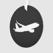 Silhouette der Flugzeugjet-Liner mit schwarzer Dec Ornament (Vorderseite)