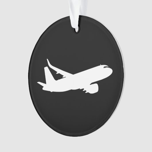 Silhouette der Flugzeugjet-Liner mit schwarzer Dec Ornament (Vorderseite)