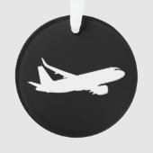 Silhouette der Flugzeugjet-Liner mit schwarzer Dec Ornament (Vorderseite)