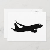 Silhouette der Flugzeugjet-Liner Postkarte (Vorne/Hinten)