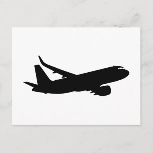 Silhouette der Flugzeugjet-Liner Postkarte