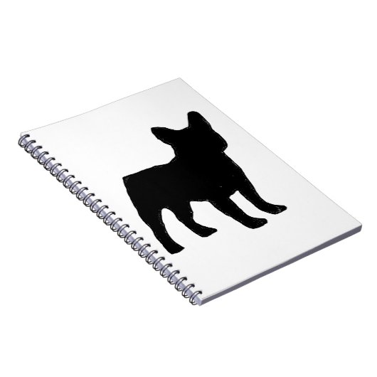 Silhouette der französischen Bulldogge Notizblock (Rechte Seite)
