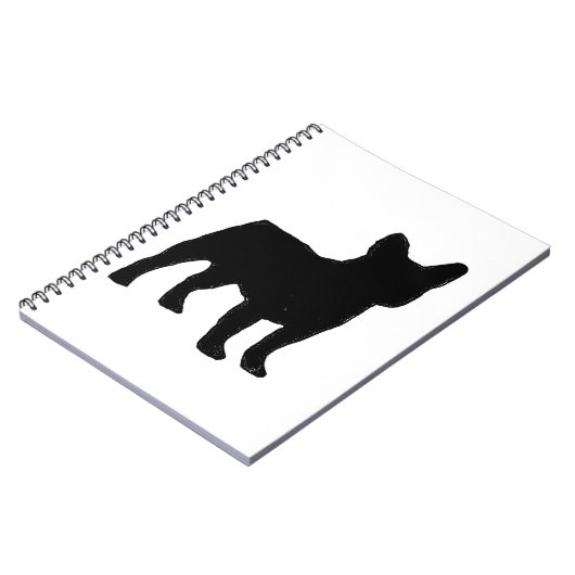 Silhouette der französischen Bulldogge Notizblock (Linke Seite)