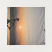 Silhouette der Frau am Rande der Ewigkeit Wandteppich (Vorderseite (Horizontal))