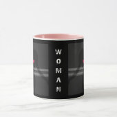 Silhouette der Frau, Blume Hearth & Liebe Tasse (Zentrum)