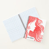 Silhouette der Frau im Roten Herzen | Bon Voyage Notizblock (Innenseite)