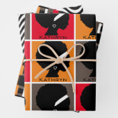 Silhouette der Frau Personalisiert Geschenkpapier Set (Beispiel)