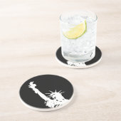 Silhouette der Freiheit Getränkeuntersetzer (Seite)