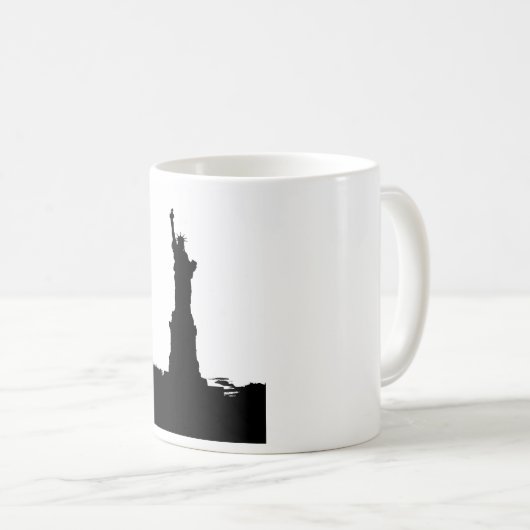 Silhouette der Freiheit Kaffeetasse (VorderseiteRechts)