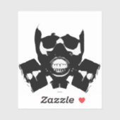 Silhouette der Gasmaske Aufkleber (Blatt)