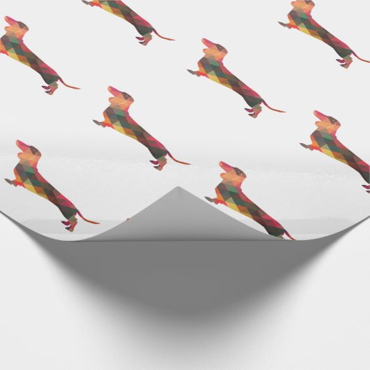 Silhouette der geometrischen Dackel Geschenkpapier (Ecke)