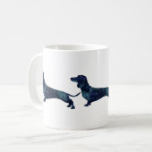 Silhouette der geometrischen Dackel Kaffeetasse (Vorderseite Links)