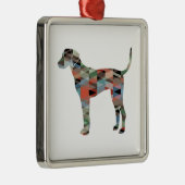 Silhouette der geometrischen Plotten Kariert Ornament Aus Metall (Rechts)